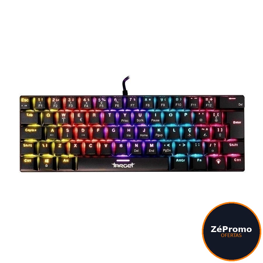 teclado mecânico tgt sherman v3 c1 rainbow abnt2 switch marrom preto
