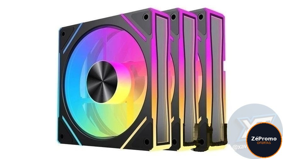 kit ventoinhas acegeek silverline argb 3x120mm preto ag-silverline3x1