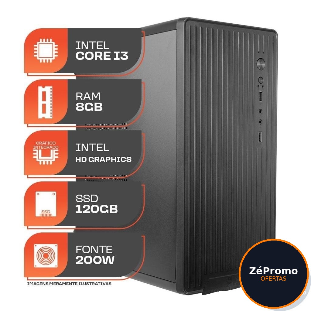 computador pc home essential s intel core i3 8gb ssd 120gb