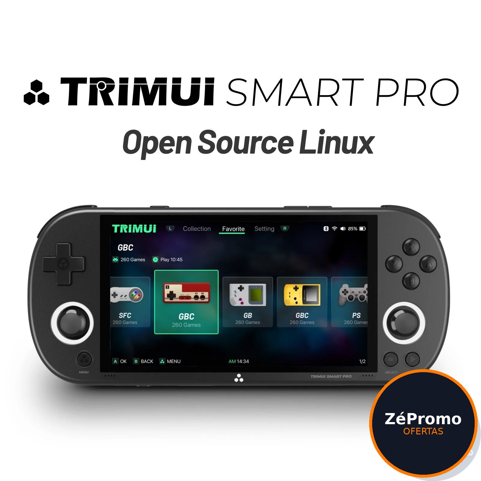 console portátil trimui smart pro sem cartão sd