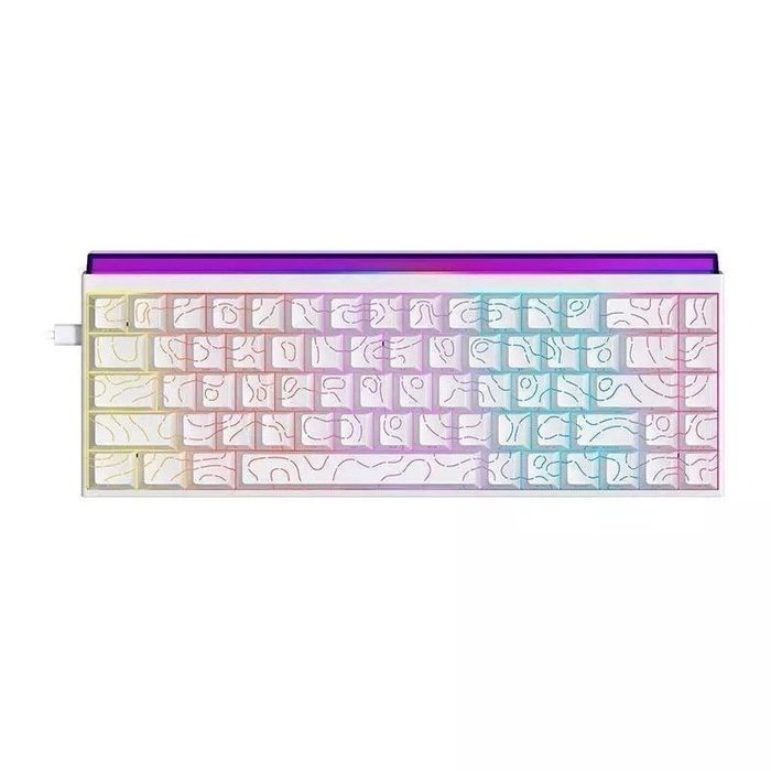 teclado ajazz nk68 branco rainbow switch vermelho