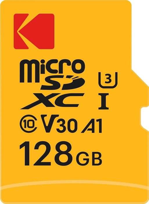 cartão de memória kodak microsd uhs-i u3 v30 a1 128gb