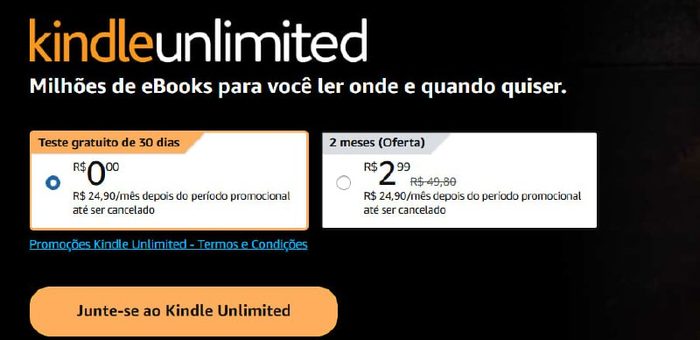 assinatura amazon kindle unlimited