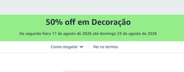 50% off em Decoração