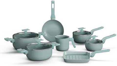 Mimo Style Conjunto de 7 Sartin Cook Aquamint, Compativel com Fogão a Gás
