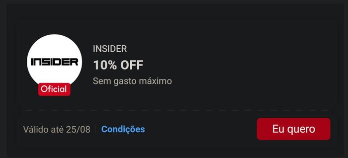 10% off sem compra mínima