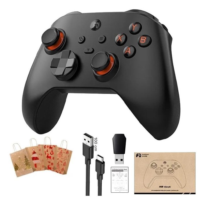 2x Controle Bsp G6 sem Fio Tri-Mode com Hall Joystick e Triggers para Switch Pro/PC/Android/iOS, Preto