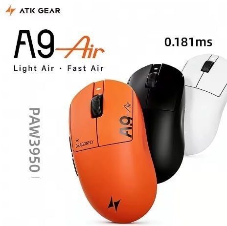 Mouse Atk A9 Air/Ultimate, Paw3950Ultra, 8000Hz, Nordic 54L15, Switch óptico