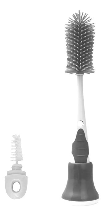 escova de mamadeira clingo silicone com limpador de bico e base