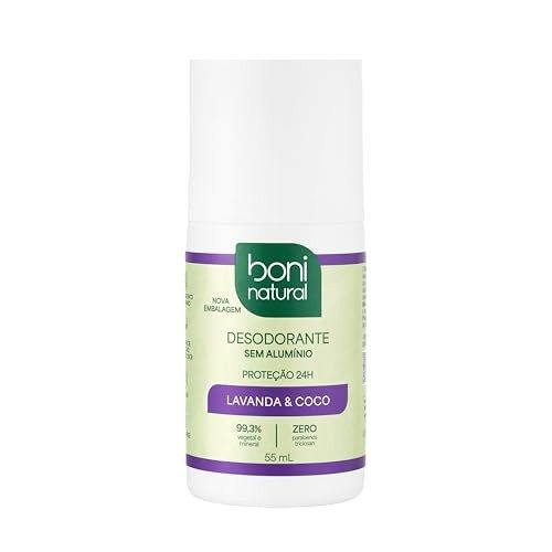 desodorante boni natural roll-on coco e magnésio lavanda 55ml