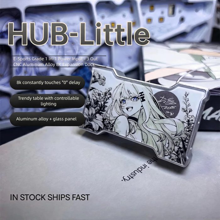 2x HMLAB Hub-little Gaming USB Hub 1 Entrada 3 Saídas, sem tela personalizável