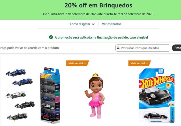 🏷 20% off em Brinquedos