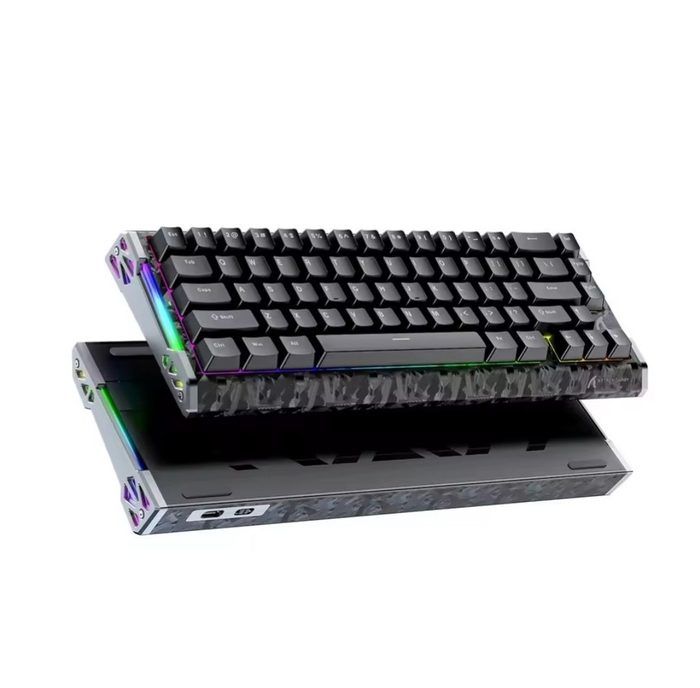 teclado attack shark r68 carbon he branco preto