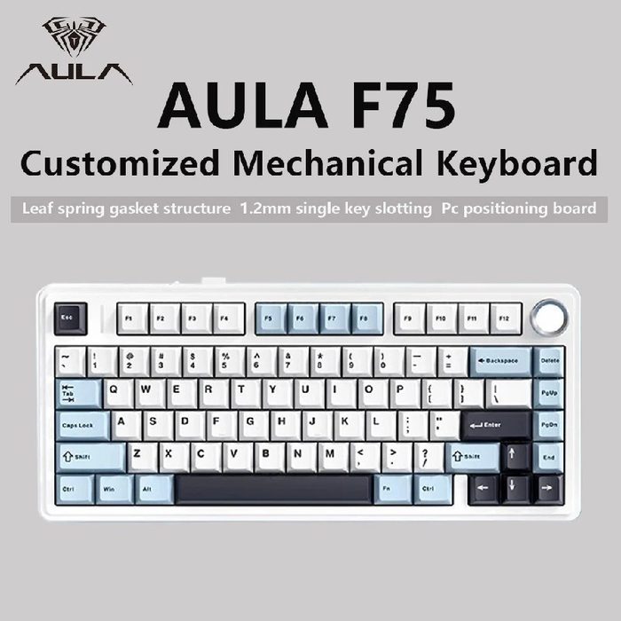 teclado mecânico aula f75 wireless rgb 75