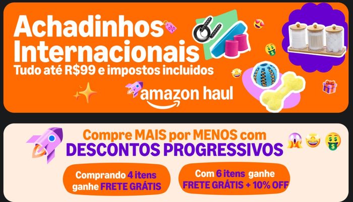 Comprando 4 itens ganha frete Grátis