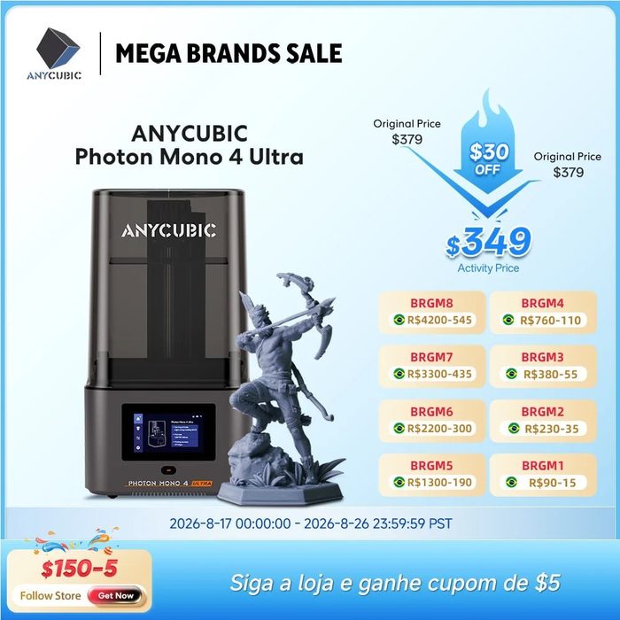 impressora 3d anycubic photon mono 4 ultra
