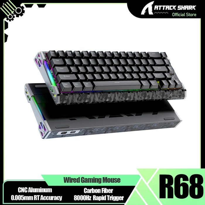 teclado attack shark r68 carbon he