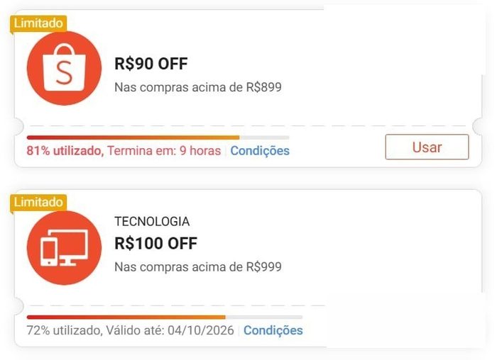 Cupons Shopee Esgotando !