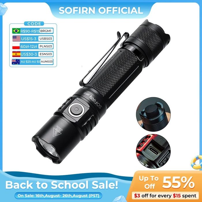 lanterna tática sofirn sp35t 3800lm