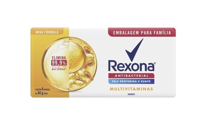 sabonete rexona multivitaminas 84g 6 barras