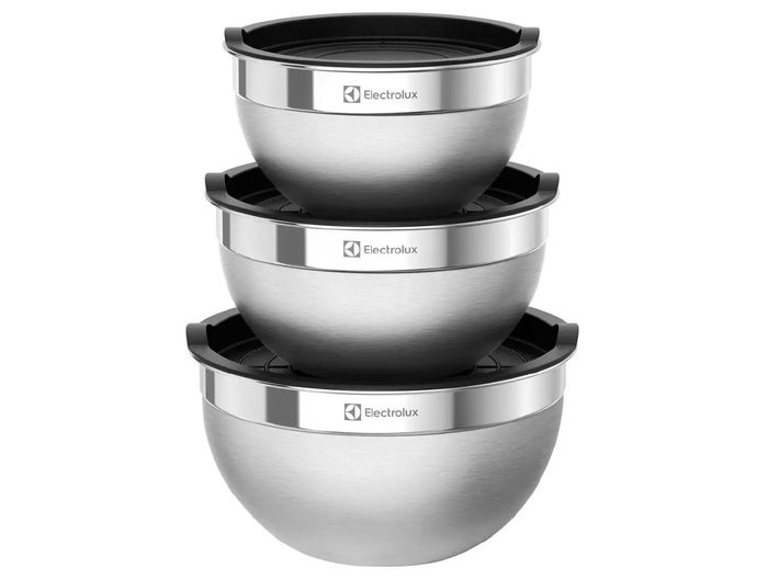 utensílios de cozinha electrolux multiuso bowls e medidores inox 3 peças