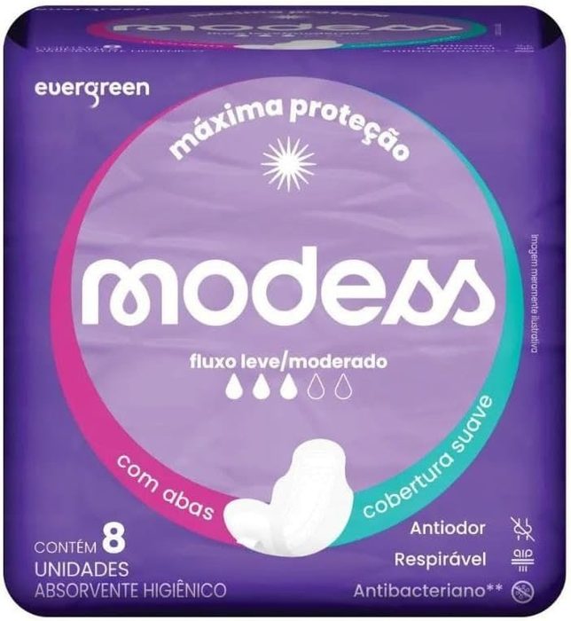 absorvente modess maxima protecao com abas 8 unidades