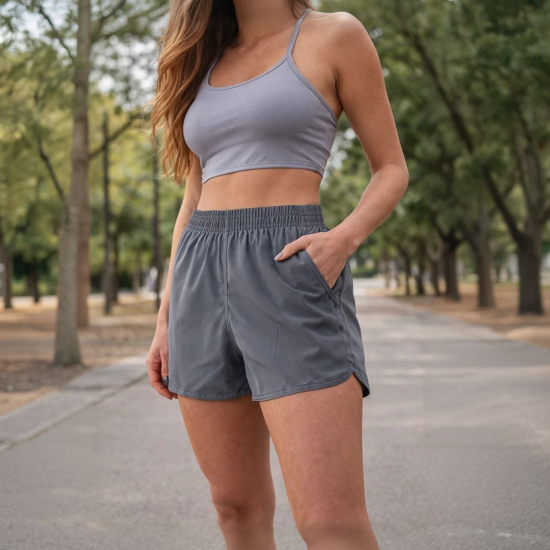 roupas shorts feminino tactel academia bermuda treino fitness praia