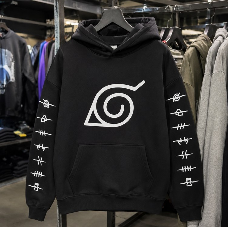 roupas blusa casaco moletom anime naruto konoha aldeia da folha