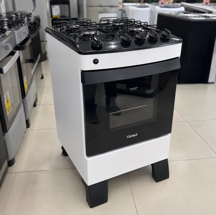 eletrodomésticos consul cfo4zab 4 bocas fogão branco com mesa esmaltada