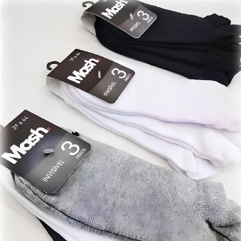 roupas mash meia invisível esportiva algodão kit 10 pares