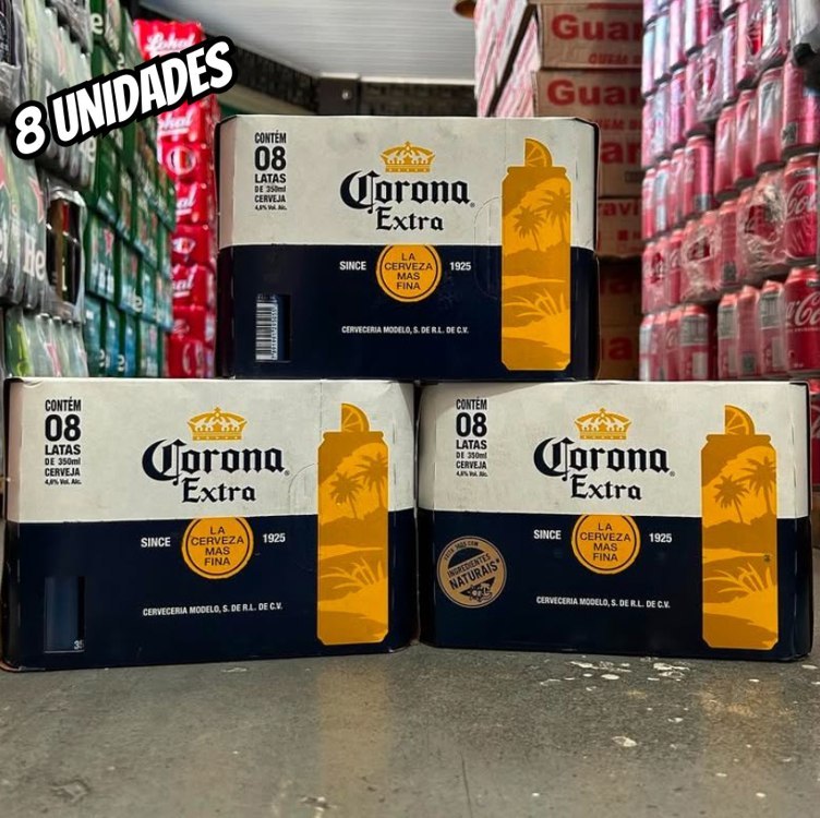 bebidas corona extra lata 350ml pack 8 unidades