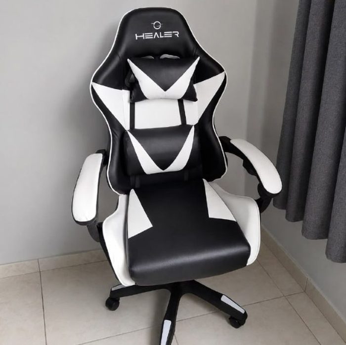 Cadeira Gamer Lancer Preta e Branca Healer
