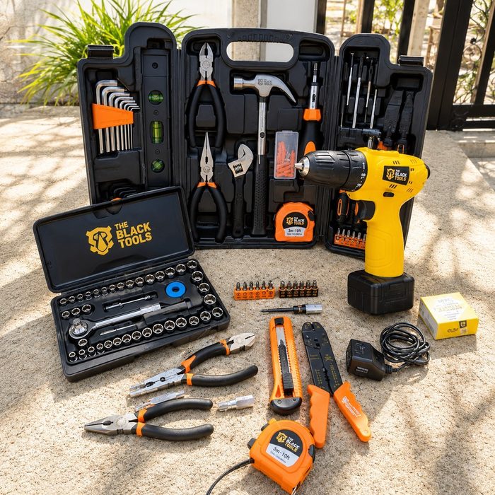 ✅ Kit Jogo de Ferramentas 169 Peças com Soquetes + Parafusadeira 12V