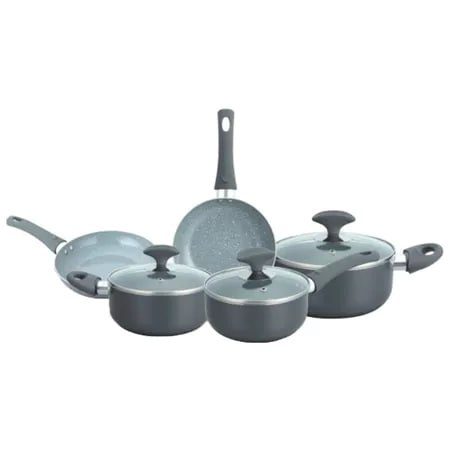 Conjunto De Panelas Cerâmica Cazza Chef Cinza 5 Peças