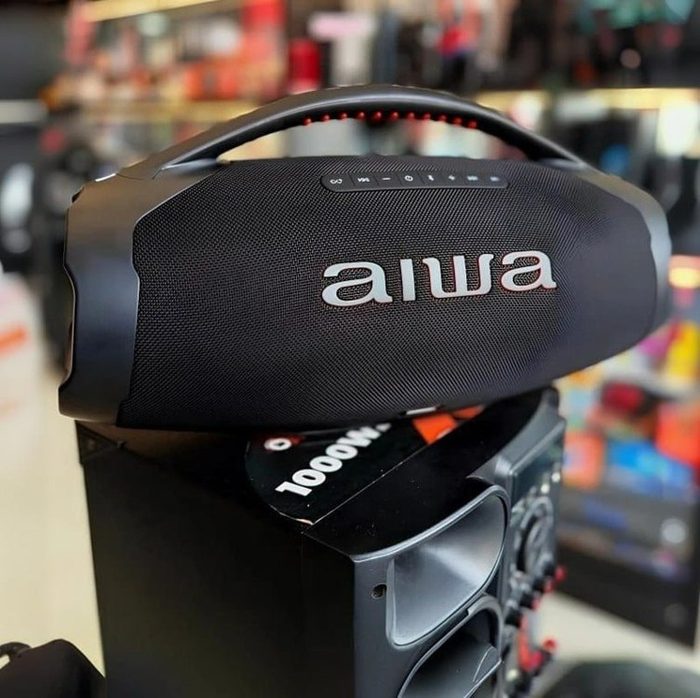 caixa de som aiwa aws-bbs-01b 200w rms bluetooth