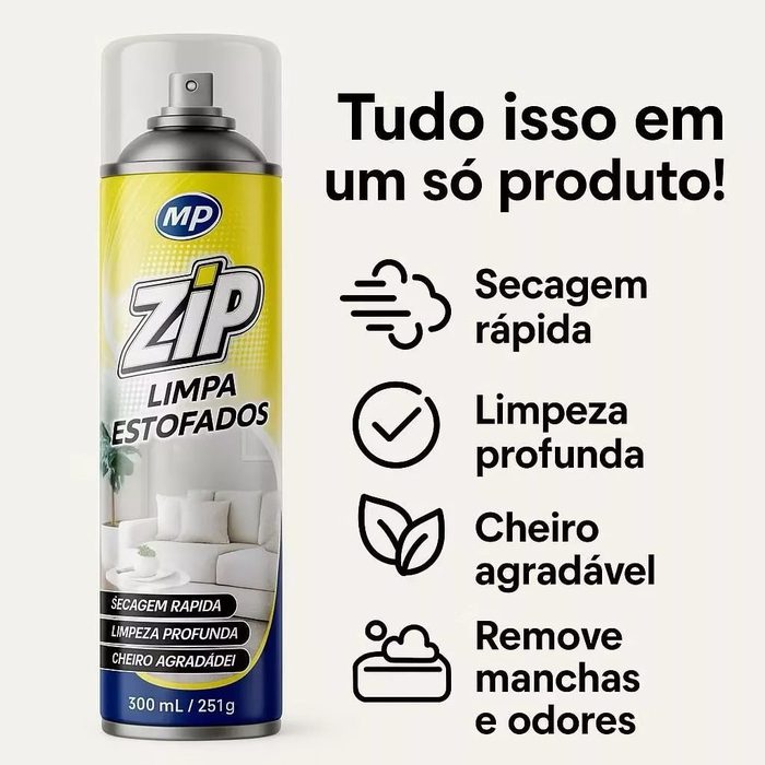 espuma limpeza a seco zip clean spray 300ml