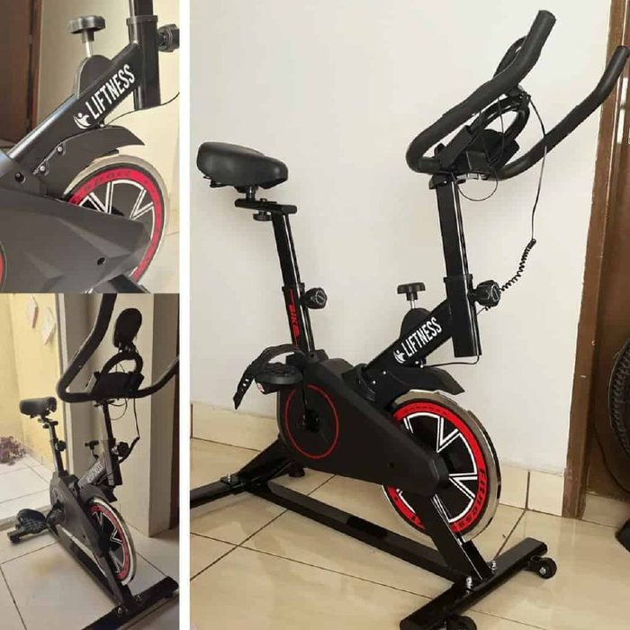 Bicicleta Ergométrica Spinning Profissional Liftness Academia Sport 120 Kg Preto Premium Bike academia