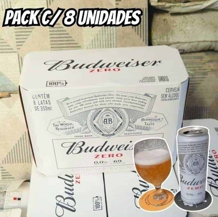 cerveja budweiser sem alcool lata 350ml pack 8 unidades