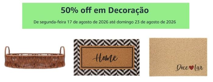Cupom 50% OFF em Decoração - Amazon