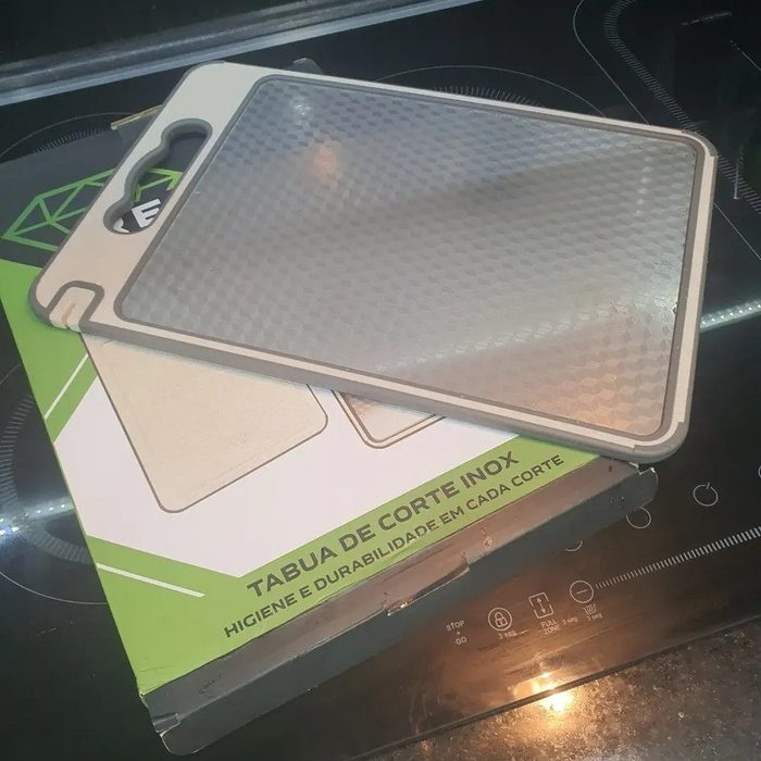 tabua de corte relimax inox antiderrapante com canaleta e afiador