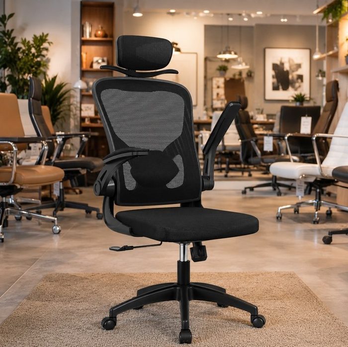Cadeira de escritório ergonômica com estofado de mesh Cabide