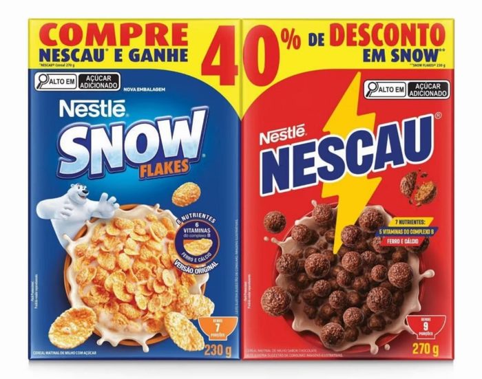Kit Cereal Matinal Chocolate Nescau 210g + Snow Flakes 230g