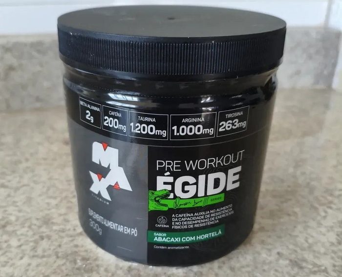Pre treino Égide Pote 300g Sabor Abacaxi E Manga Suplemento em Pó Max Titanium