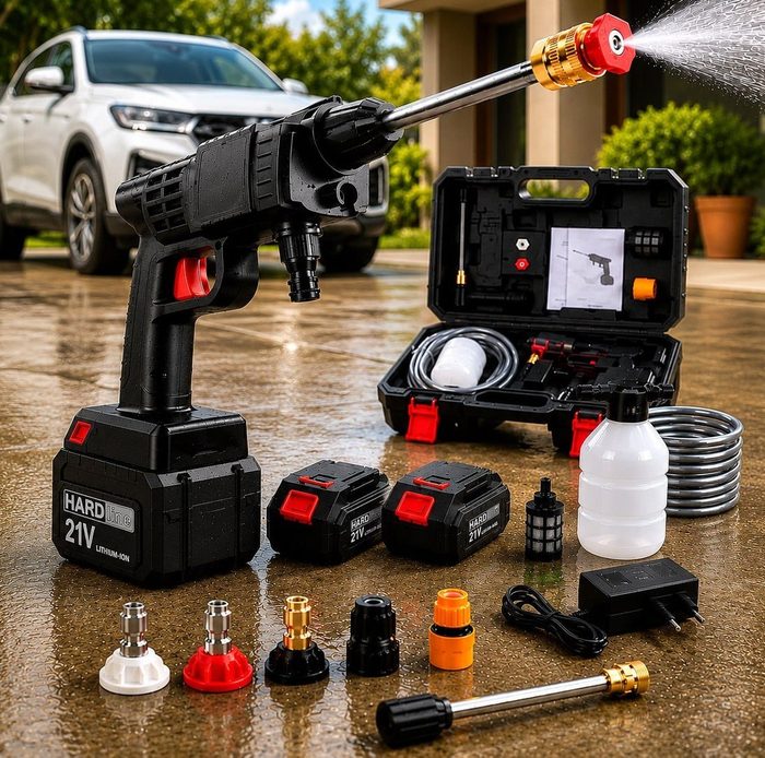 Lavadora Lava Jato Portátil Alta Pressão Automotiva Hidrolavadora Recarregável 2 Baterias + Maleta Completa Bivolt