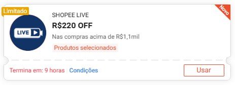☑️ Cupom Shopee - Produtos selecionados!!!