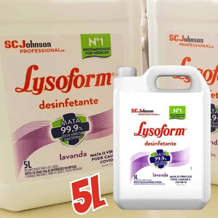 Lysoform Lavanda, Desinfetante Líquido, Limpeza Casa, 5L