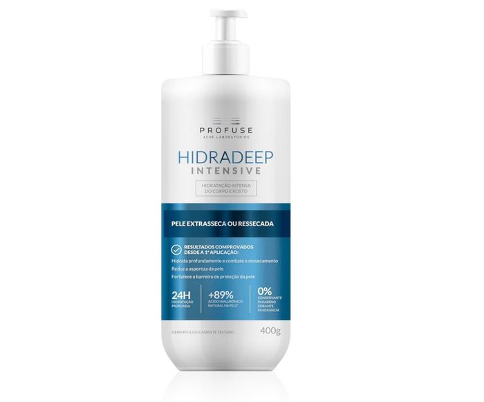 Profuse Hidratante para Corpo e Rosto Hidradeep Intensive Pele Extrasseca ou Ressecada com 400g
