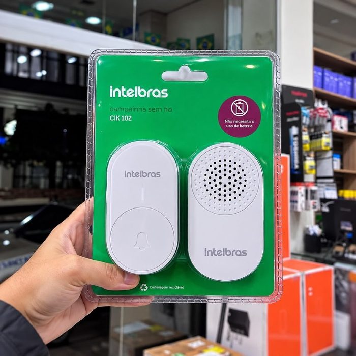 campainha intelbras cik 102 sem fio sem bateria branco
