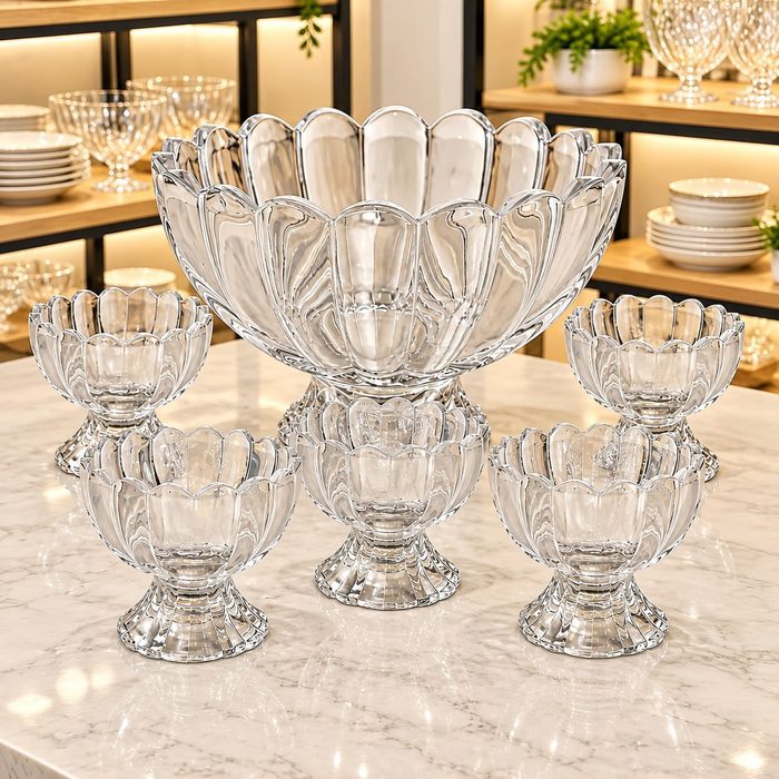 conjunto sobremesa wolff geneva 7 peças bowl taças