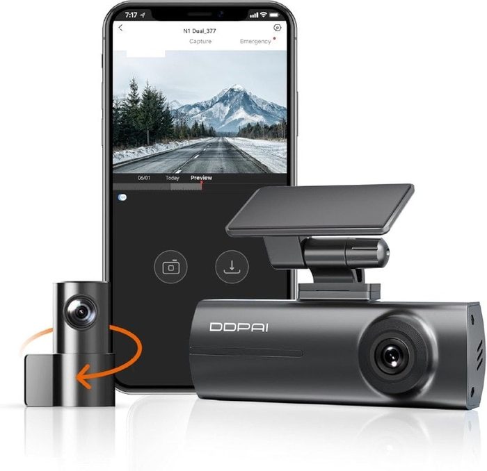Câmera Dupla Veicular Ddpai N1 Dual 135/125° Night Vision 1269P 30 Fps Wi-Fi